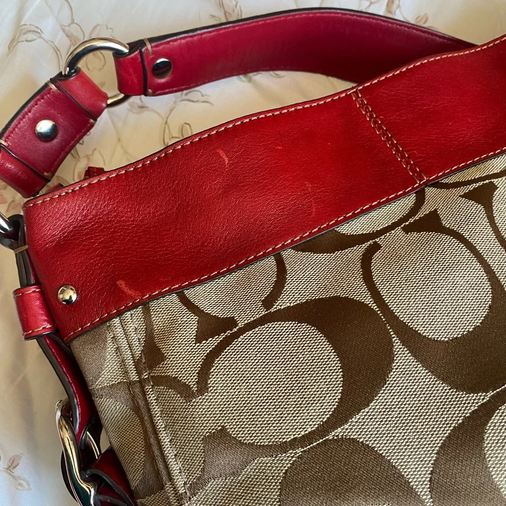 Red Coach Zoe Hobo Bag - Picture 8 of 8